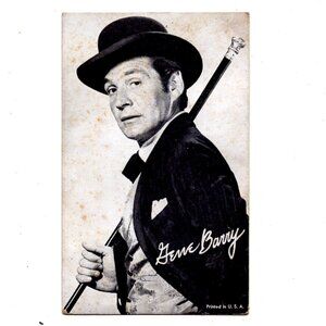 Old:1950s Gene Barry B & W Penny Arcade Card /Old Movie Star / Actor